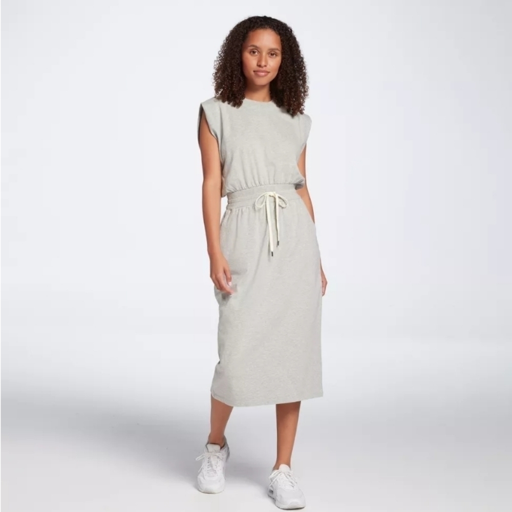 💜 CALIA Women's Extended Shoulder Midi Dress